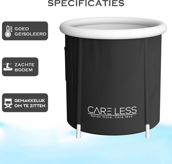 Baignoire pliable Care Less - Baignoire mobile - Pliable et avec couvercle - Pompe et tuyau de vidange inclus - Noir - Seau de bain