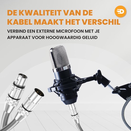 Câble XLR Drivv. Premium - Câble de microphone - Mâle vers femelle 3 broches - 3 mètres - Argent