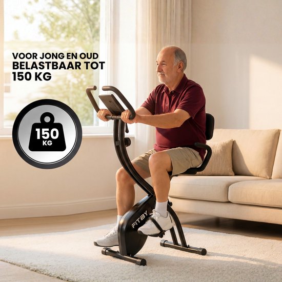 Vélo d'exercice Fitby - Vélo de fitness - Pliable - Fonction Hardcore - 10 niveaux de résistance - Vélos d'exercice fitness
