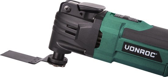 VONROC Outil multifonction oscillant - 300W - système de changement rapide, vitesse variable - 61 accessoires inclus