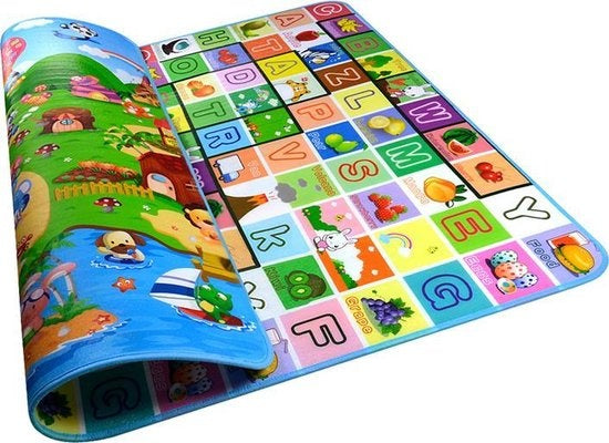 Maboshi Tapis de jeu - 180x200cm - en couleurs gaies - jouable des deux côtés - tapis de marche pour bébé - tapis de marche à quatre pattes - convient à la couverture pour enfants - tapis de yoga - couverture de pique-nique et tapis de sport - protège con