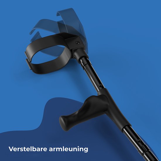 Sanicraft® Béquilles - Béquilles de coude - Rééducation - Béquilles de marche - Ajustables - Poignées ergonomiques en gel - 2 pièces - Pliable - Noir