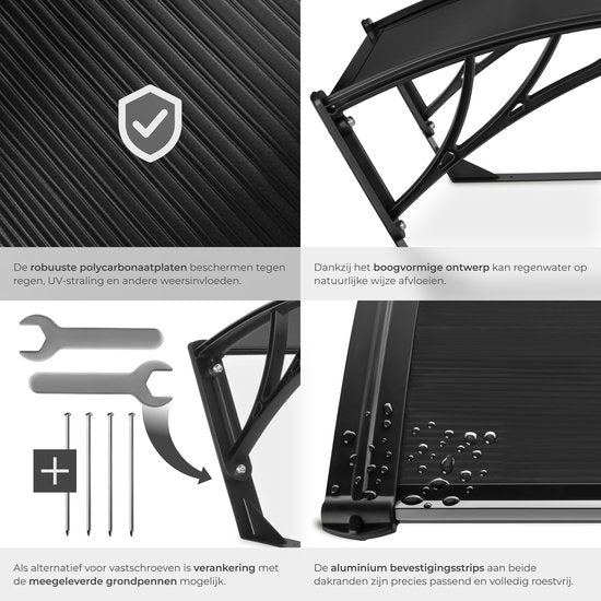 tectake® Garage pour tondeuse à gazon robotisée - Abri pour tondeuse à gazon - Station de recharge pour tondeuse à gazon robotisée - Résistant aux intempéries - 81 x 100 x 48 cm - 4 piquets de sol inclus - Noir
