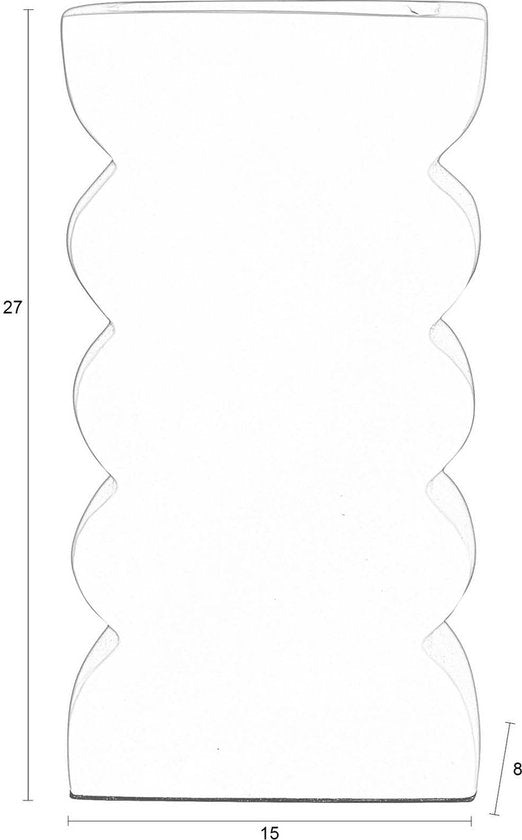 Vase Zuiver Curves L Shiny Beige