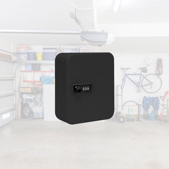 BRASQ Coffre à clés 20 clés avec serrure à combinaison - Coffre à clés KC300 Noir avec serrure à combinaison