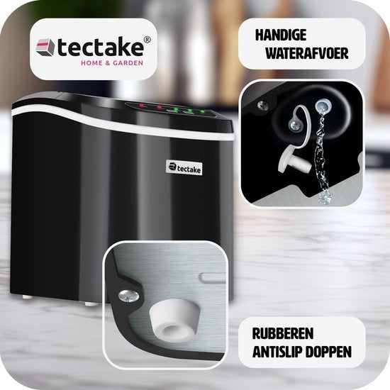 Tectake Machine à glaçons noire 400476