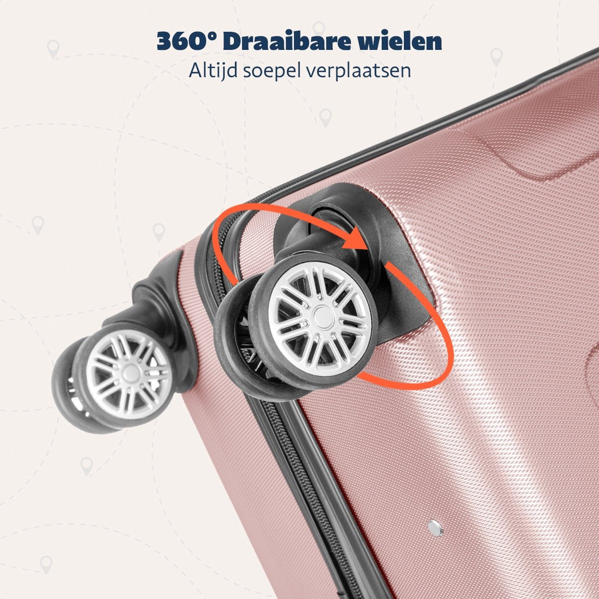 TRVLMORE Bagage à main Valise à roulettes - Serrure numérique - 54x36x20cm - 38L - Or Rose