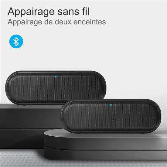 Enceinte Bluetooth Auronic - Boîte à musique sans fil - 20 heures d'écoute de musique - Extra Bass - Noir