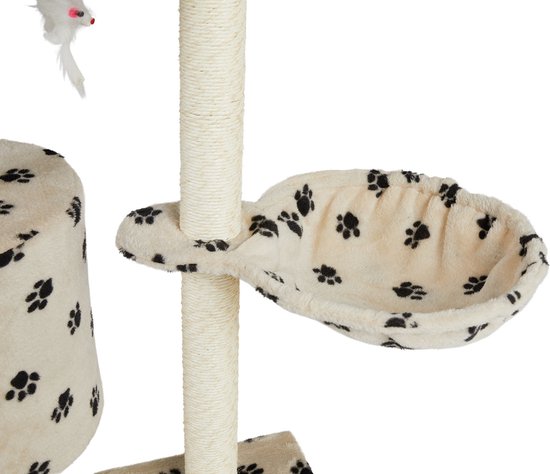 Lifa Living griffoir - Arbre à chat - Griffoir pour chat - 42x60x138.5 cm - crème/noir