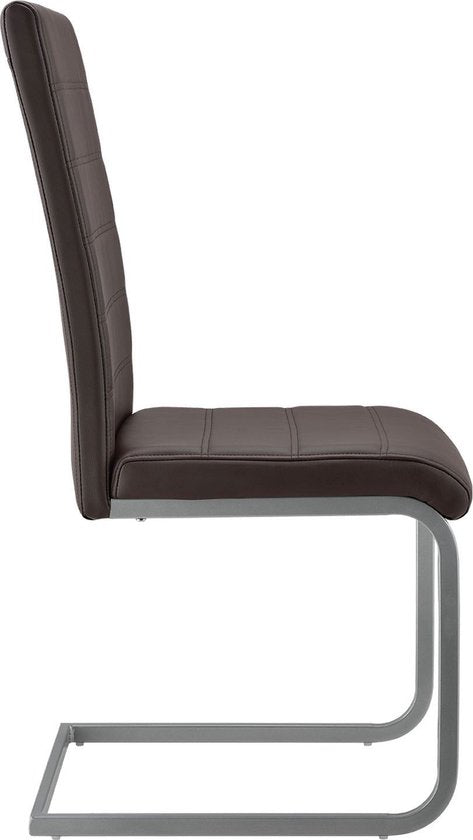 4 Chaises de salle à manger / chaise - Vegas - Cuir synthétique - Marron