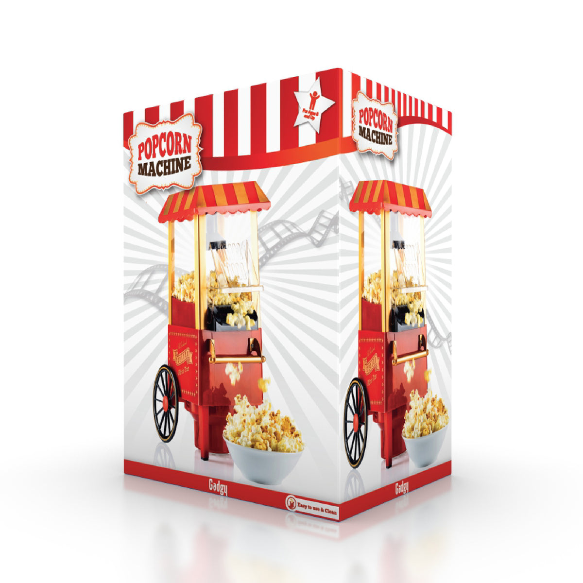 Gadgy Popcorn Machine - Klassieke Popcorn Maker - Hete lucht, vetvrij - 39 x 24 cm. - 1200 watt