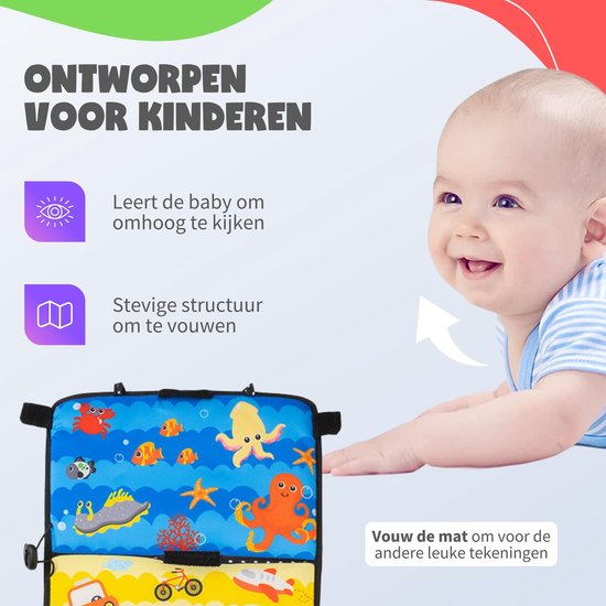 MontiPlay® Abdominal Trainer Baby - Kissing Book Baby - Baby Toy 6 mois - Jouet éducatif - Tummy Time - Montessori - Sensoriel