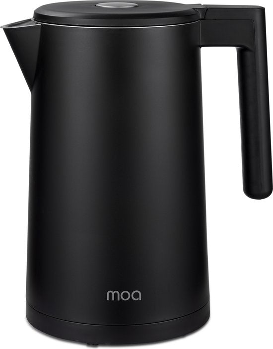 Bouilloire MOA avec contrôle de la température - 1,7 litre - Double paroi - Fonction maintien au chaud - Bouilloire électrique - 2200W - Noir