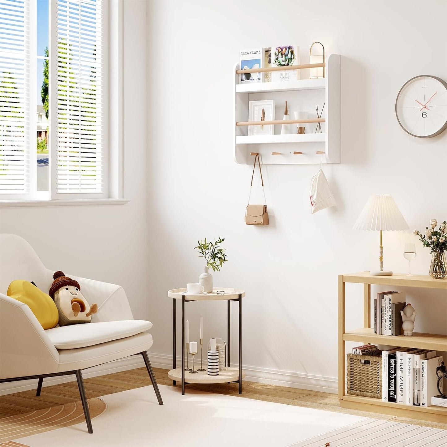 Étagère à livres pour enfants Woltu - MDF - 60 x 55 x 12 cm - Blanc