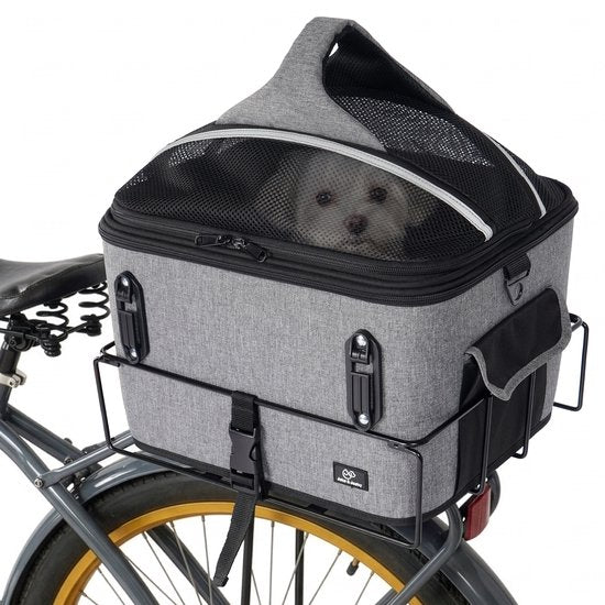 Panier pour chien Jake et Jacky - Panier pour chien à l'arrière du vélo - Panier pour chien à vélo - Siège auto pour chien - Petits chiens (max. 12 kg) - 35 x 30 x 31 cm