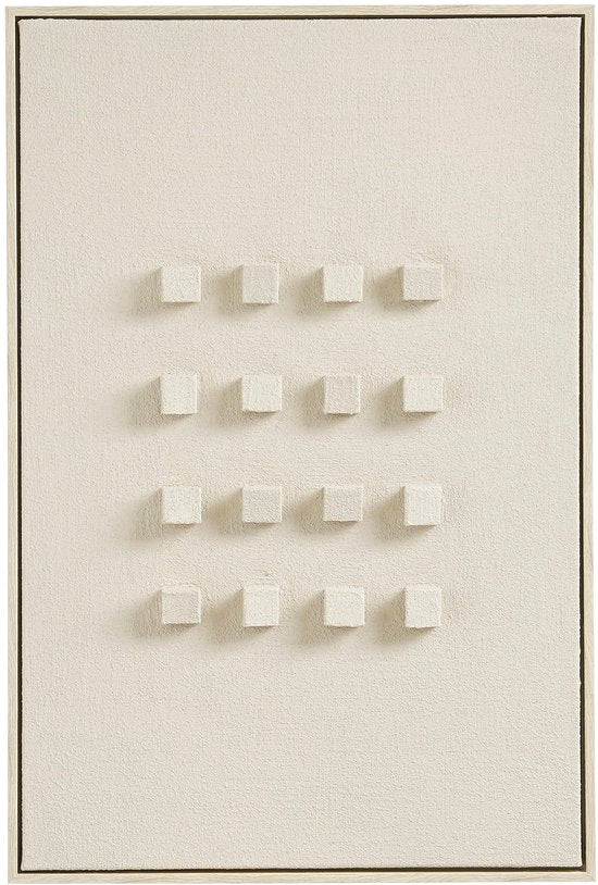 Mica Decorations Décoration murale - Panneau mural d'art abstrait 60 x 40 x 3 cm - Décoration d'intérieur pour le salon ou la chambre à coucher - Blanc cassé