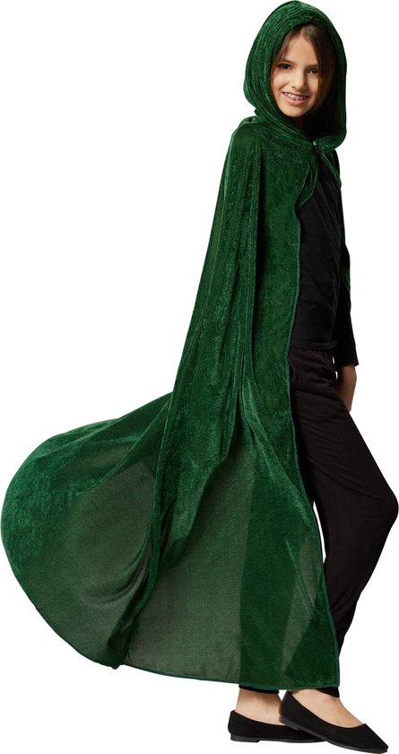 dressforfun - Mystic cape en velours vert 116 cm - déguisement costume halloween déguisement fête déguisement carnaval déguisement fête déguisement carnaval - 301850