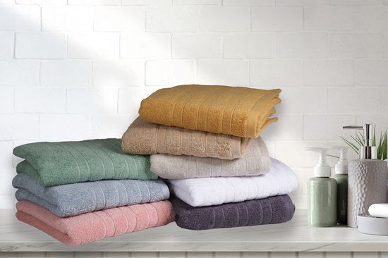 Serviettes DoubleLife XL 70 x 140 cm - Lot de 4 - 100 % coton, dont 50 % de coton recyclé - Certifiées GRS - Stone Green