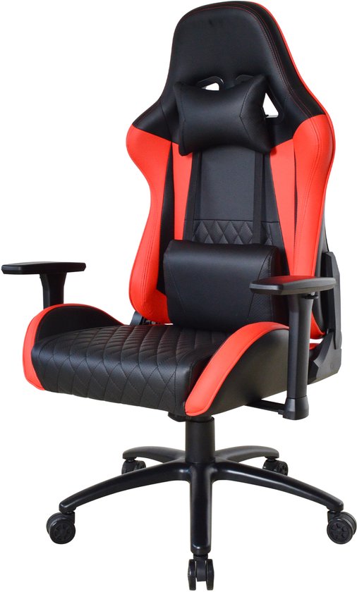 VDD Gaming - Fauteuil gaming - Fauteuils gaming - Fauteuil gaming à assise large - Fauteuil gaming pour personnes de grande taille - rouge - noir - charge maximale de 150 kg