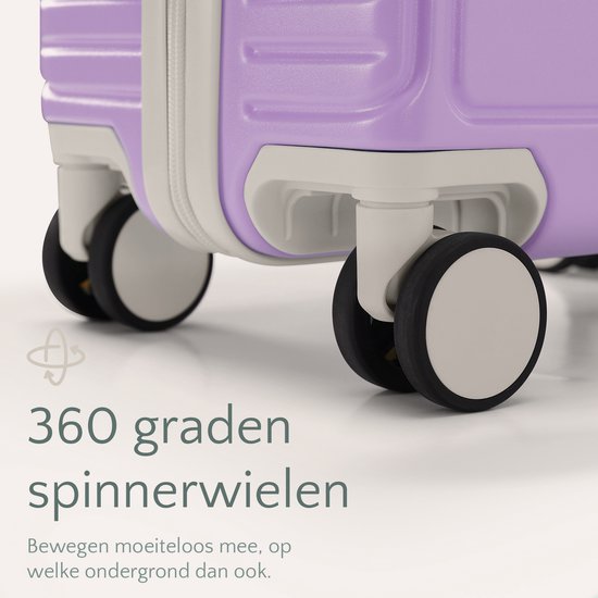 Skycases City Walker - Ensemble de valises 3 pièces | Léger et durable | 20, 24 et 28 pouces | Roues pivotantes à 360° | Verrouillage TSA | Housses de protection incluses - Violet