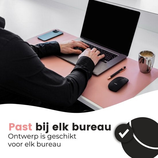 WURK Tapis de bureau professionnel en cuir synthétique - Organisateur de bureau - Accessoires de bureau - Tapis de souris XXL- Inclut un clip pour câble - 80x40 - Rose
