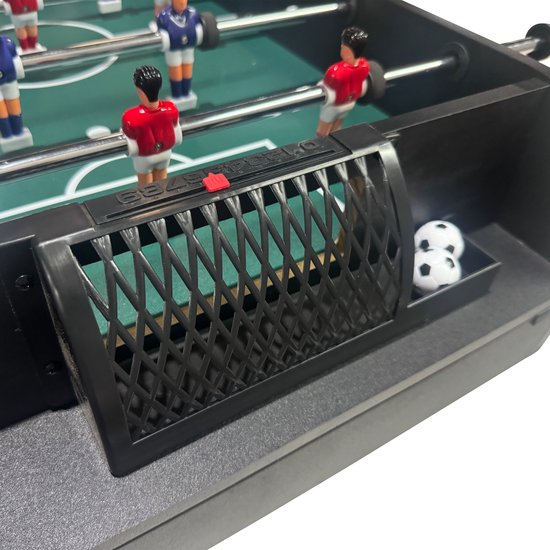 Table de jeux multifonction 2-en-1 Cougar Mini verte/bleue – Baby-foot – Table de billard – Accessoires inclus