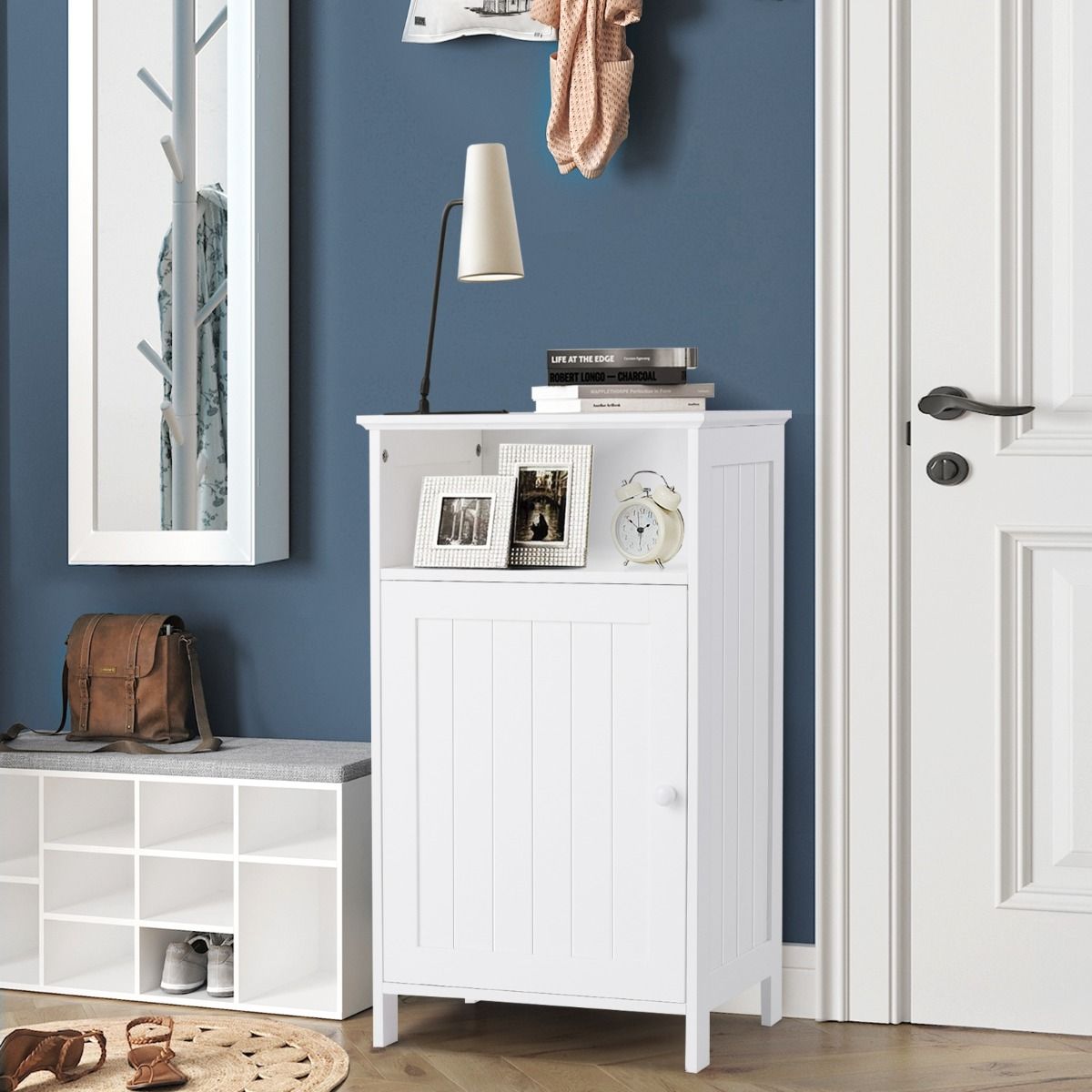 Meuble de salle de bain Coast avec porte - 3 niveaux - 40 x 30 x 70 cm - blanc