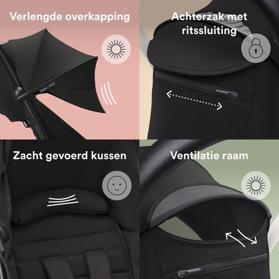Stokke® YOYO 3 6+ pack de couleurs - Poussette pliable légère | Noir