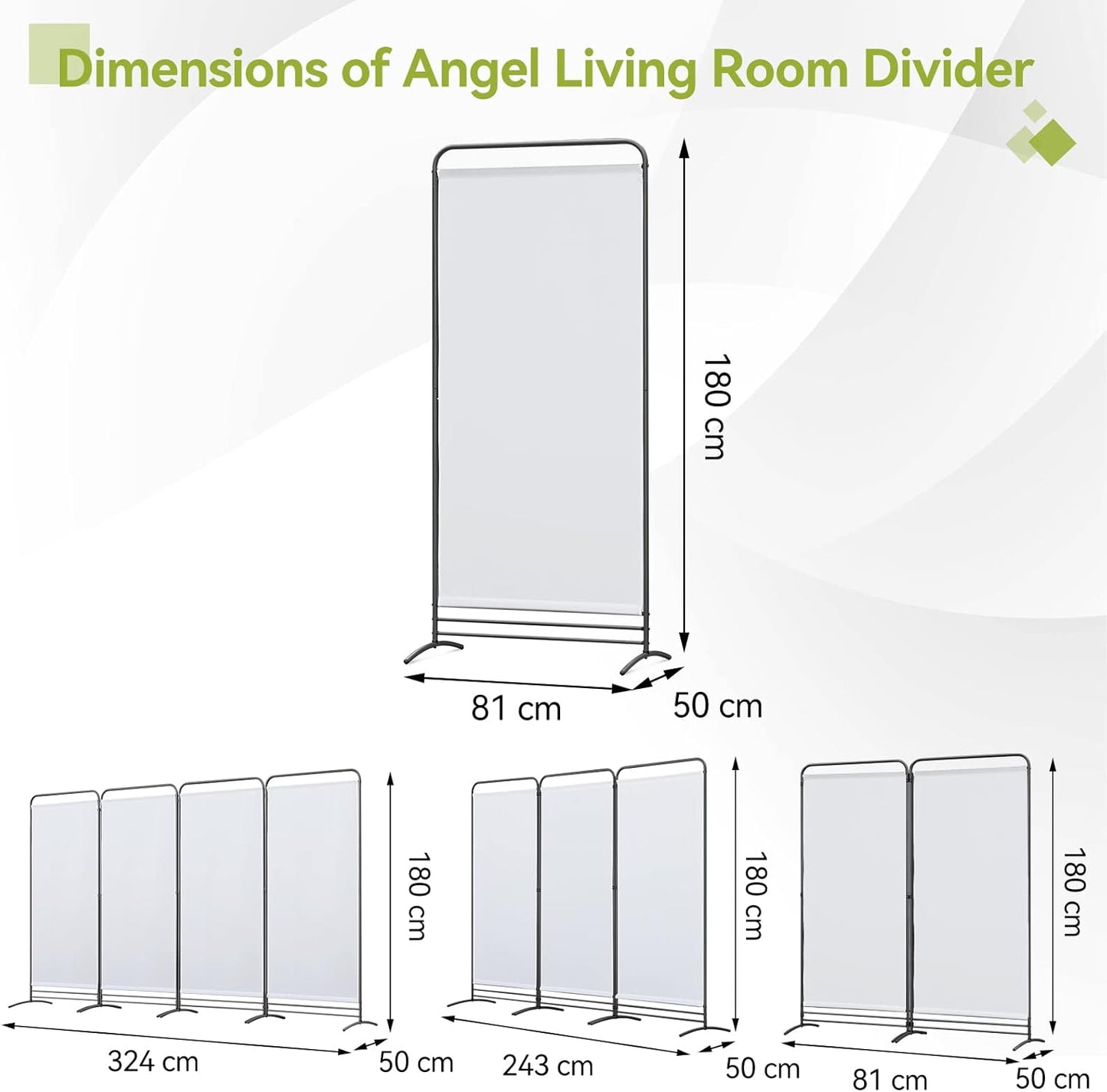 Angel Living Paravent - 1 Panneau - 81 x 180 cm - Blanc