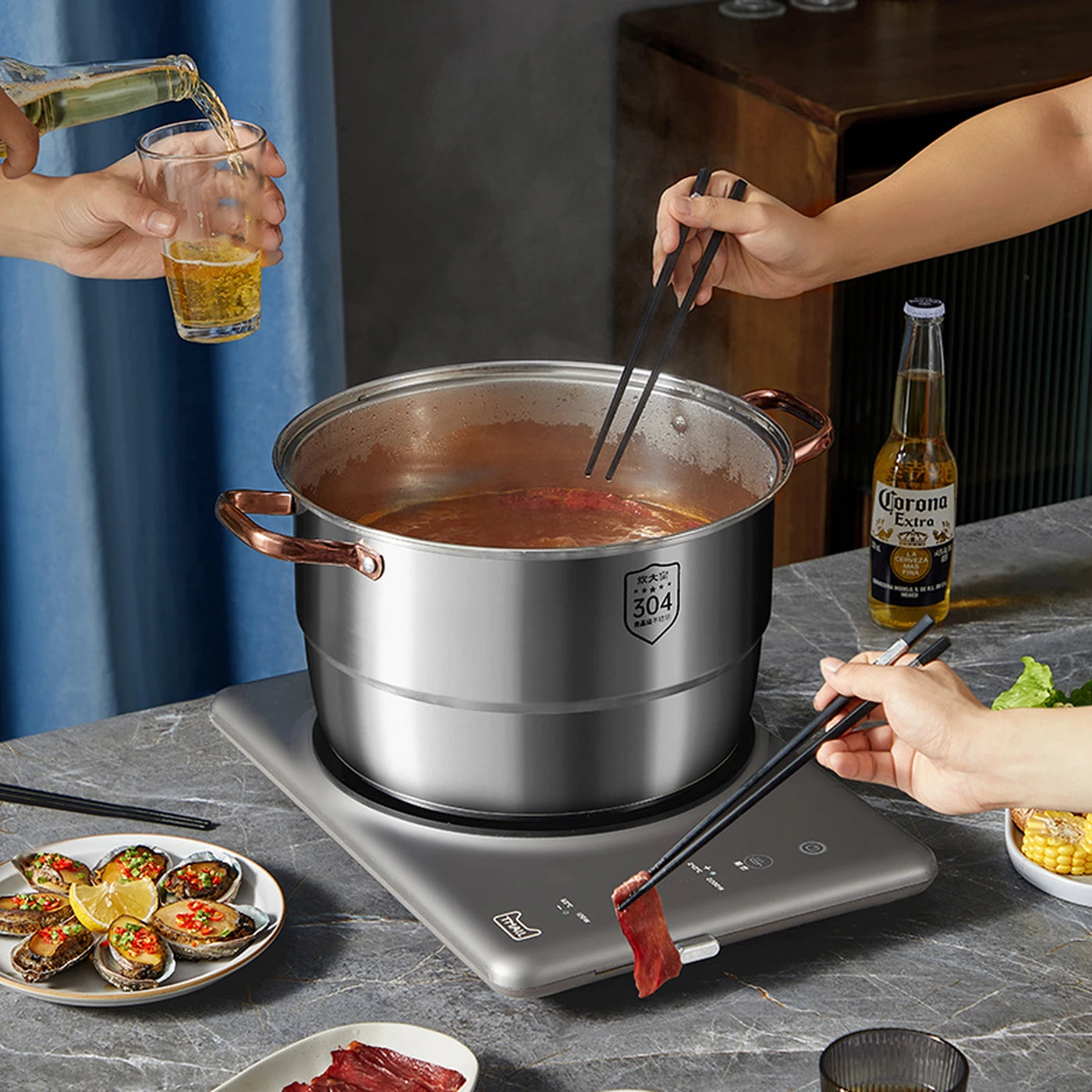 Casserole à vapeur Cooker King à 3 couches - 26 cm - Acier inoxydable 304 - Résistante à la chaleur