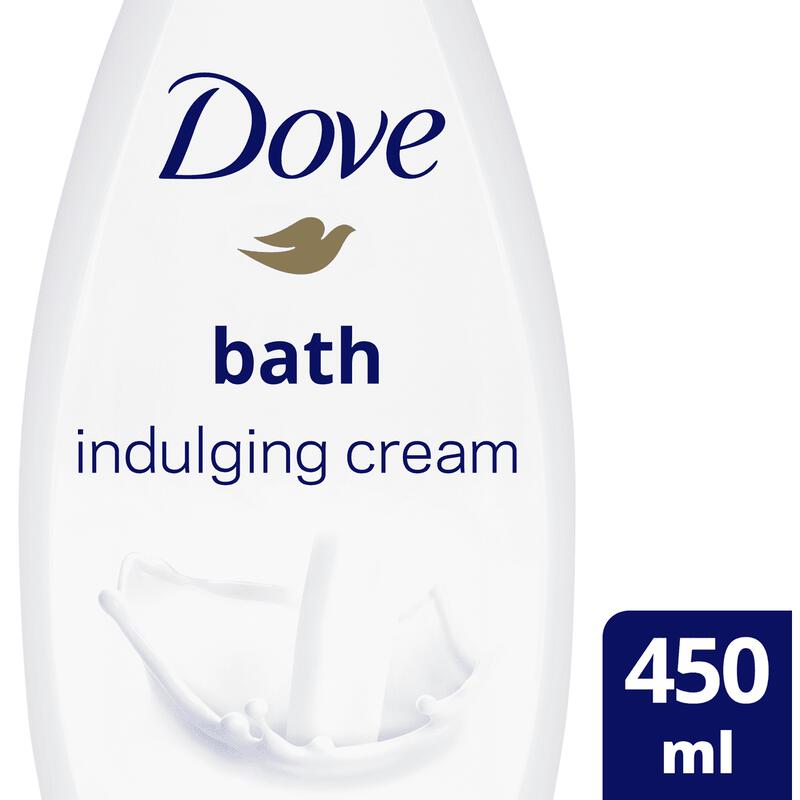 Crème de bain Dove Caring Bath Indulging Cream - 450 ml - Mousse de bain hydratante contenant ¼ de crème nourrissante - Pour une peau douce et souple