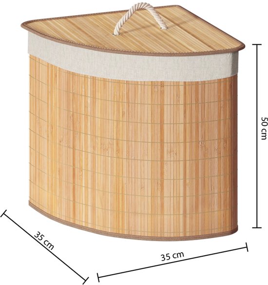 Panier à linge d'angle en bambou 48 litres - Laundry Basket Corner