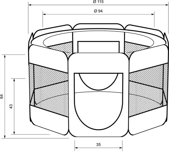 Tectake Parc à chiots pliable - Rose - 125 x 125 x 64 cm - Sac de transport inclus