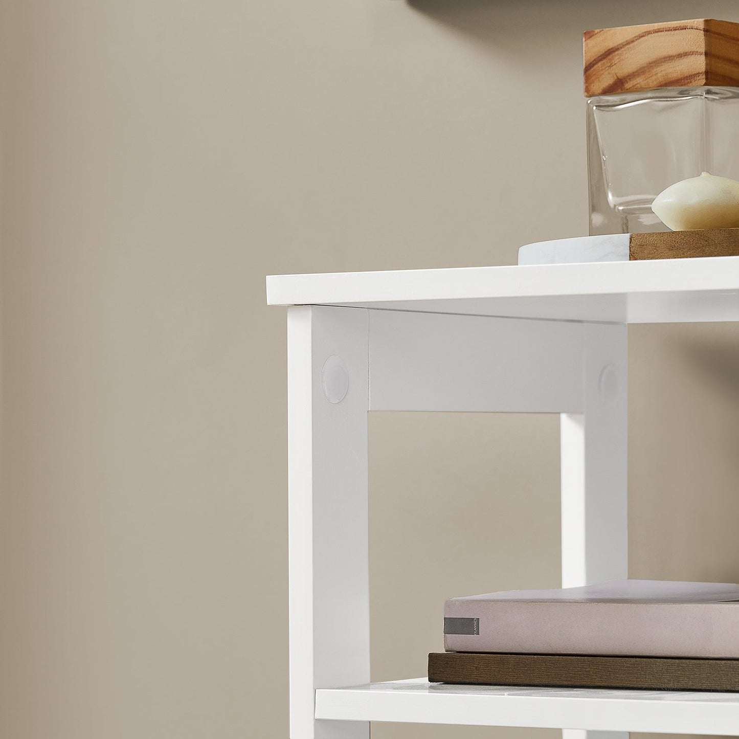 SoBuy Meuble haut latéral - Meuble de rangement de bureau - Max. 45KG - 30 x 28 x 74 cm - Blanc
