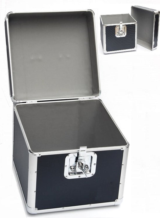 Mallette vinyle Mallette LP pour 70 à 100 disques verrouillable aluminium noir
