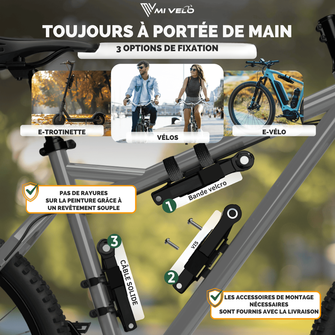 Cadenas pour vélo MIVELO  - Avec serrure à numéro - Acier inoxydable extrêmement robuste - 120 cm - Noir