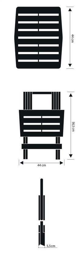 Table pliante Pro Garden / table de camping en plastique 45 x 43 x 50 cm, blanche