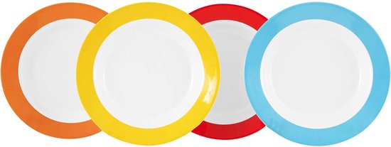 Gimex - Colour Line - Assiette creuse - Rainbow - 4 pièces