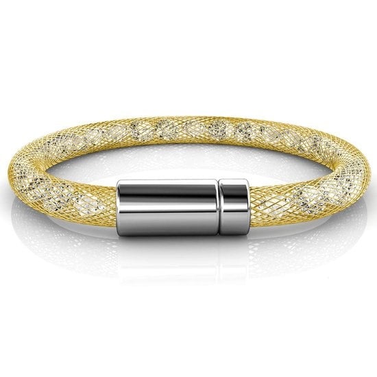 Yolora Ladies Mesh Bracelet - Kalpa Camaka Crystals - Couleur or - Bracelet femme or - Bijoux - Boîte cadeau de luxe - Boîte cadeau - Boîte cadeau exclusive - Belle boîte cadeau - Cadeau de fête des mères