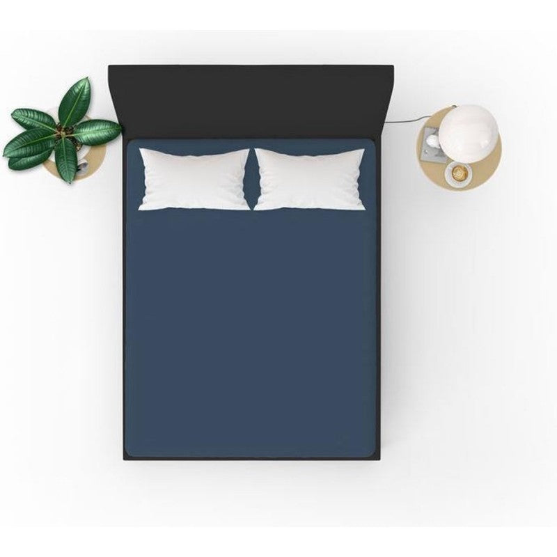 Beau Maison Drap-housse en coton Jersey bleu - 60 x 120 cm