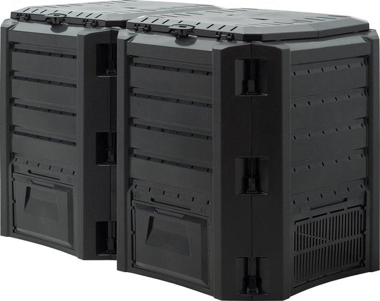 Bac à compost rapide 2 pièces - 800L -Fût à compost - Composteur - plastique - 135 x 72 x 83cm