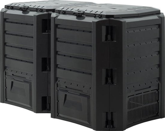 Bac à compost rapide 2 pièces - 800L -Fût à compost - Composteur - plastique - 135 x 72 x 83cm