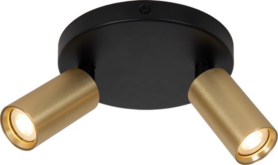 Lucide RITMO - Spot de plafond (lampe de plafond) - Ø 15 cm - 2xGU10 (MR11) - Or mat / Laiton