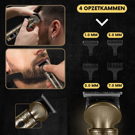 Tondeuse à barbe homme 2-en-1 - Tondeuse pour barbe et corps - 2 accessoires inclus - Sansbeauté® - Tondeuse corps homme - Tondeuse corps homme - Tondeuse cheveux - Tondeuse - 0.5-15MM - Nez et oreilles - Tondeuse - Machine à barbe