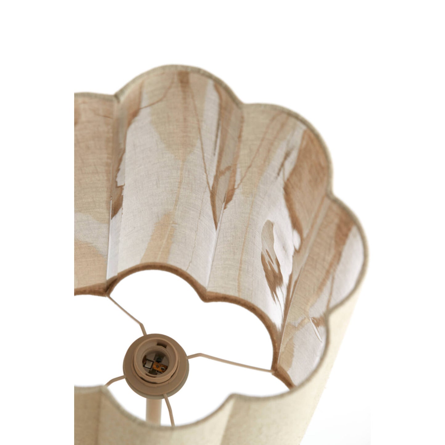 Light & Living Lampadaire Fringe Ø 30 cm, H 165 cm, Crème - Design scandinave