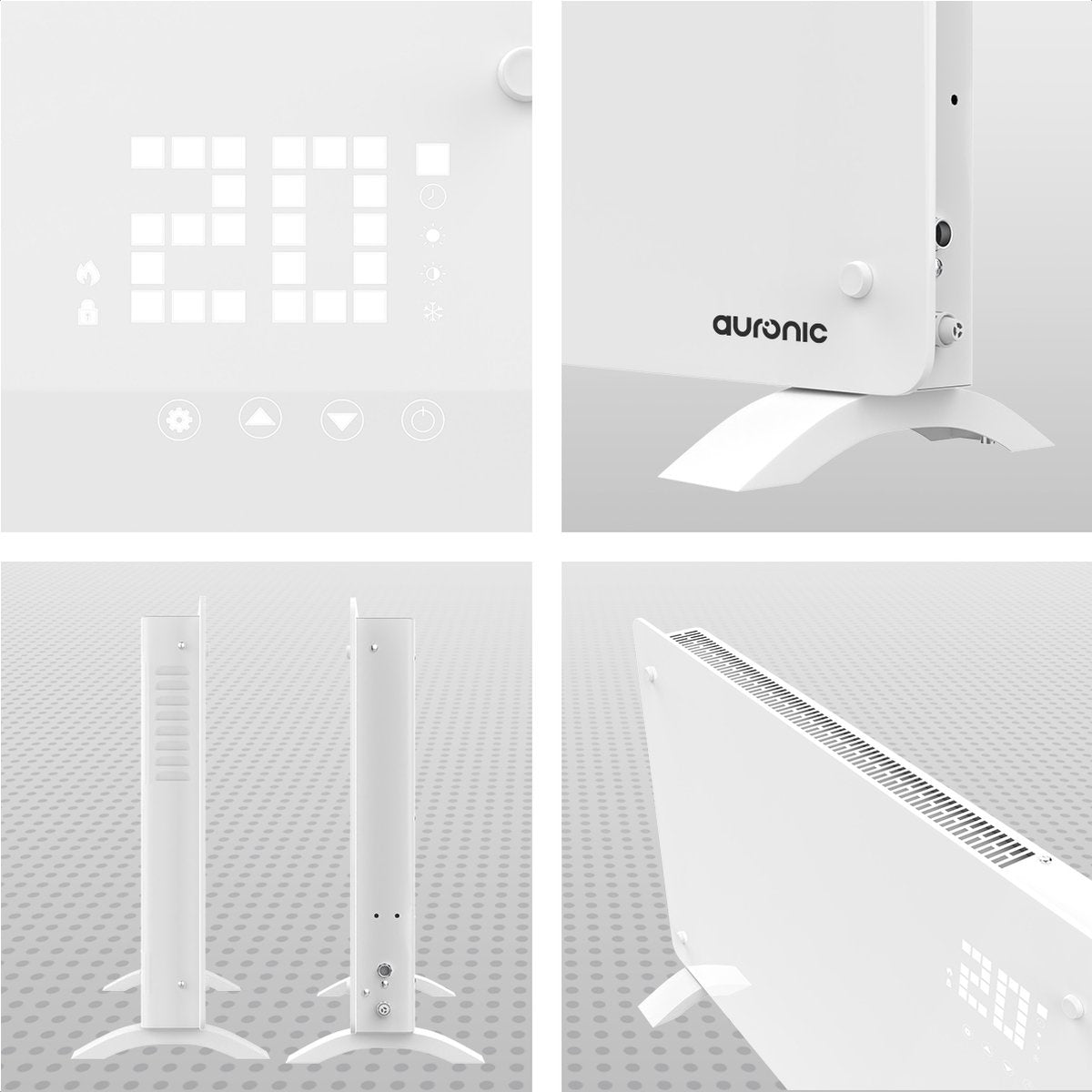 Auronic Radiateur éléctrique mobile - avec thermostat et télécommande - Auronic - jusqu'à 22 m3 - 2000 W - Blanc