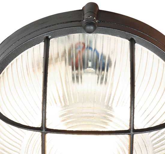 Plafonnier Lisanne 1342ZW | Métal noir et abat-jour en verre | Ø 17 cm, hauteur 8 cm | Mexlite | Design tendance pour l'intérieur
