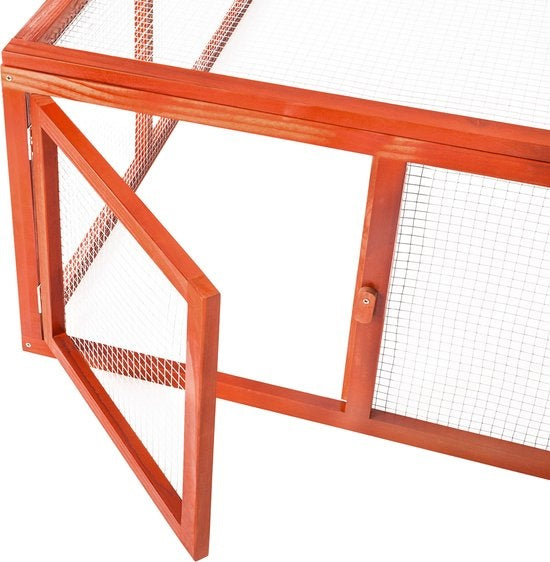 clapier à lapin tectake marron - 404403