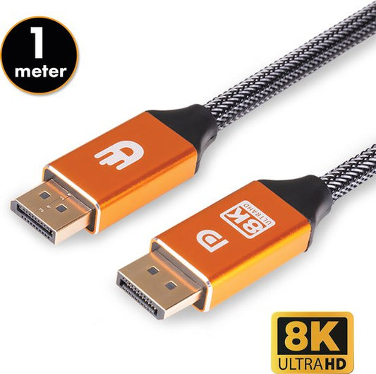 Drivv. Câble Displayport - 8K 60Hz - 4K 144 Hz - 32.4GBps - Displayport 1.4 - Câble DP - 1 mètre