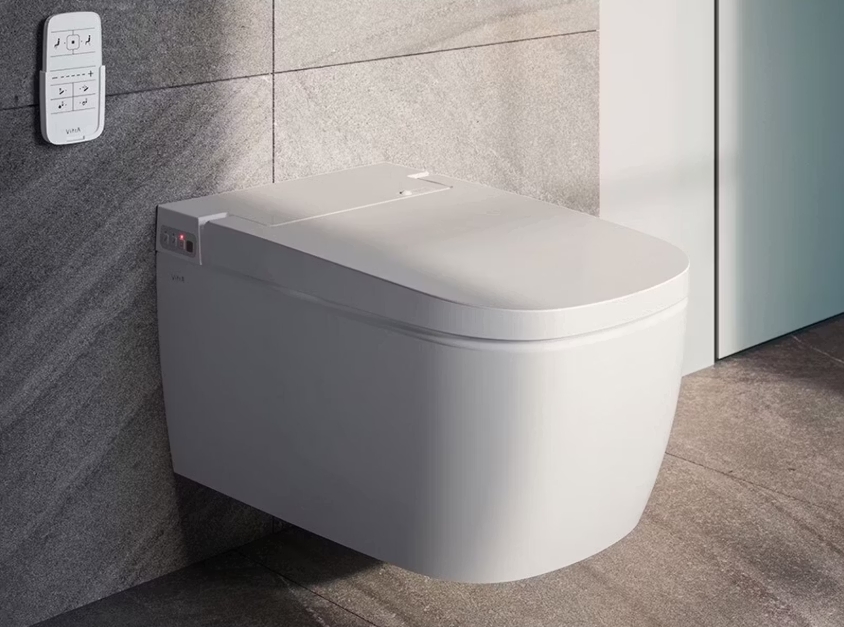 VitrA V-Care Basic Toilet Kit 37x56 cm White - Toilette murale mince et luxueuse avec fonction bidet